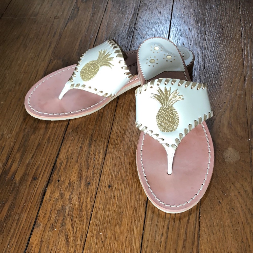 Jack Rogers Gold Pineapple Sandals